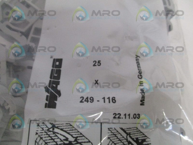 WAGO 249-116 TERMINAL BLOCK (PKG. OF 25) * NEW IN FACTORY BAG *
