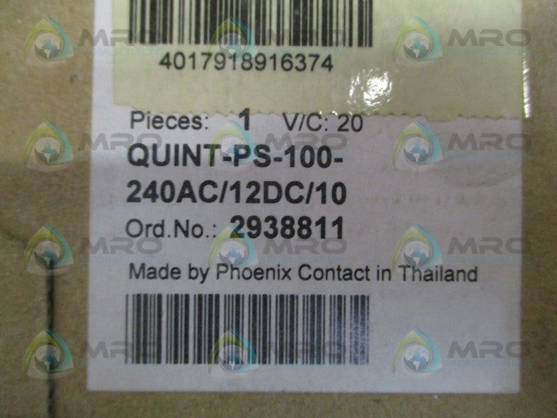 PHOENIX CONTACT QUINT-PS-100-240AC/12DC/10 NSMP