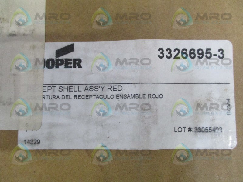 COOPER 3326695-3 RED FEMALE RECEPTACLE SHELL ASSEMBLY  NSMP