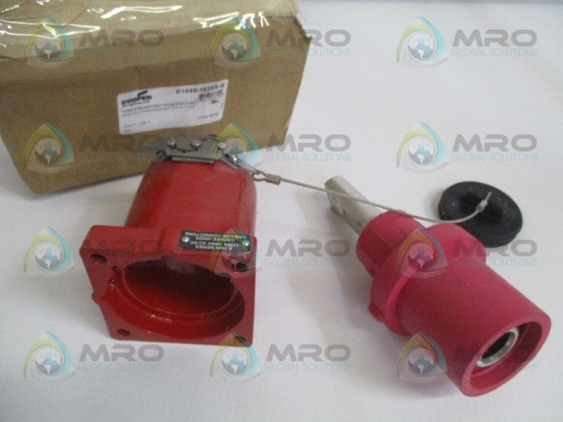 COOPER E1049-1835X-R RED FEMALE RECEPTACLE ASSEMBLY DOUBLE HOLE  NSMP