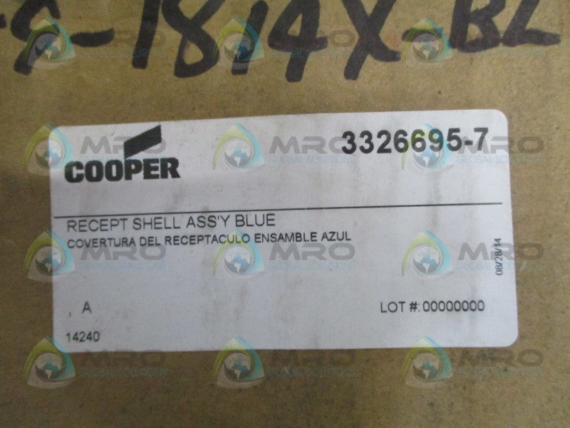 COOPER 3326695-7 BLUE MALE RECEPTACLE SHELL ASSEMBLY  NSMP