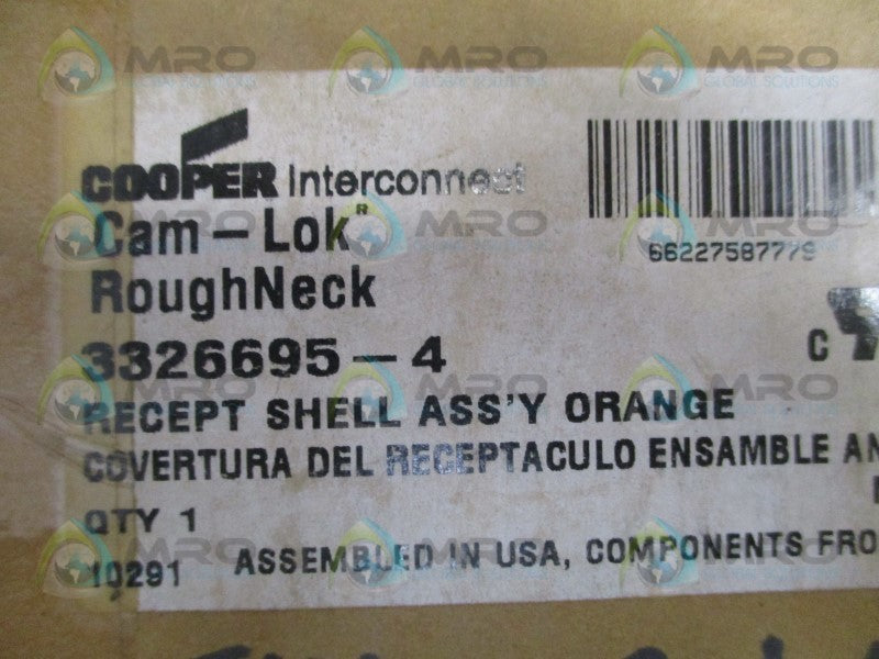 COOPER 3326695-4 ORANGE MALE RECEPTACLE SHELL ASSEMBLY  NSMP