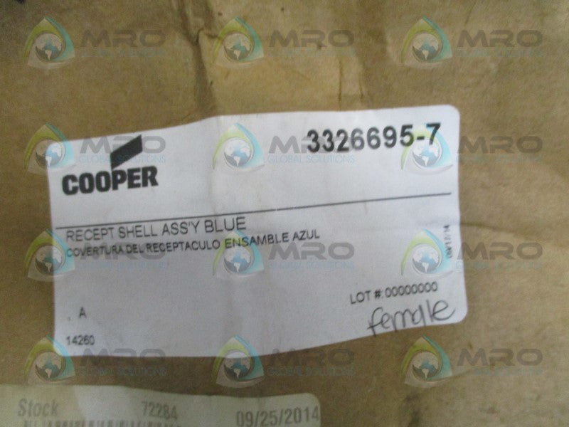 COOPER 3326695-7 BLUE FEMALE RECEPTACLE SHELL ASSEMBLY  NSMP