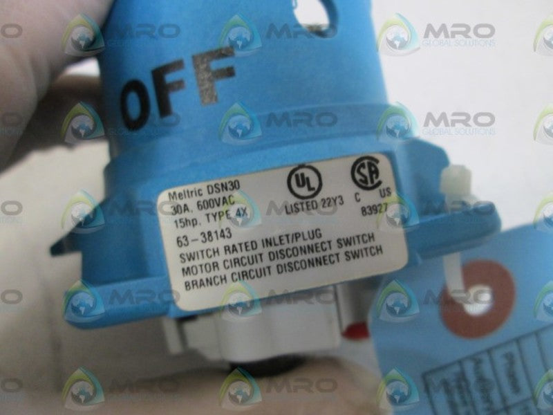 MELTRIC 63-38143 INLET/PLUG *NEW NO BOX*