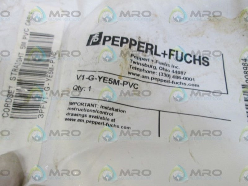 PEPPERL+FUCHS CABLE  V1-G-YE5M-PVC * NEW IN FACTORY BAG *