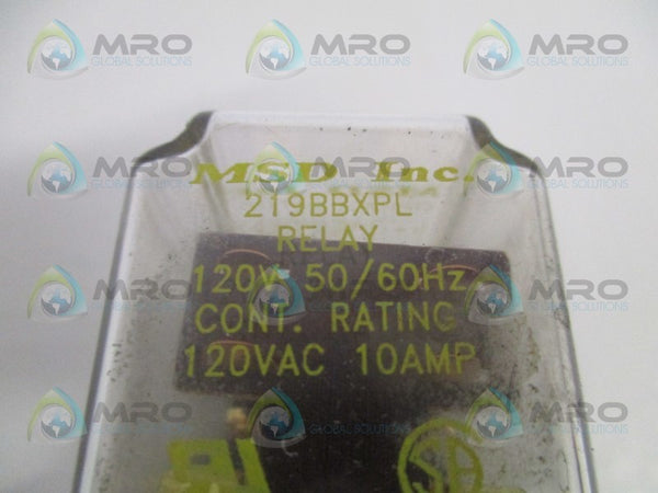 MSD 219BBXPL RELAY 120V  UNMP