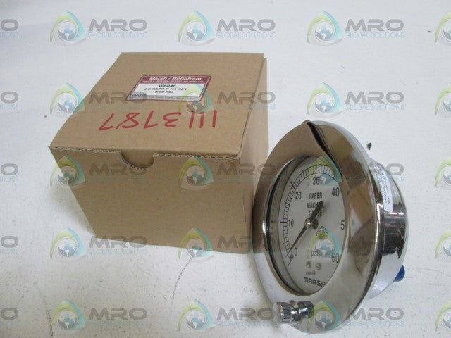 MARSH/BELLOFRAM 3.5" 0/60PSI 1/4" NPT W6046 *NEW IN BOX*