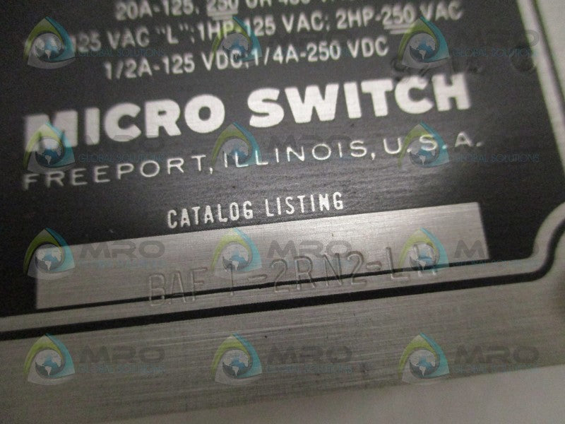 MICRO SWITCH BAF1-2RN2-LH LIMIT SWITCH (AS PICTURED)  NSMP