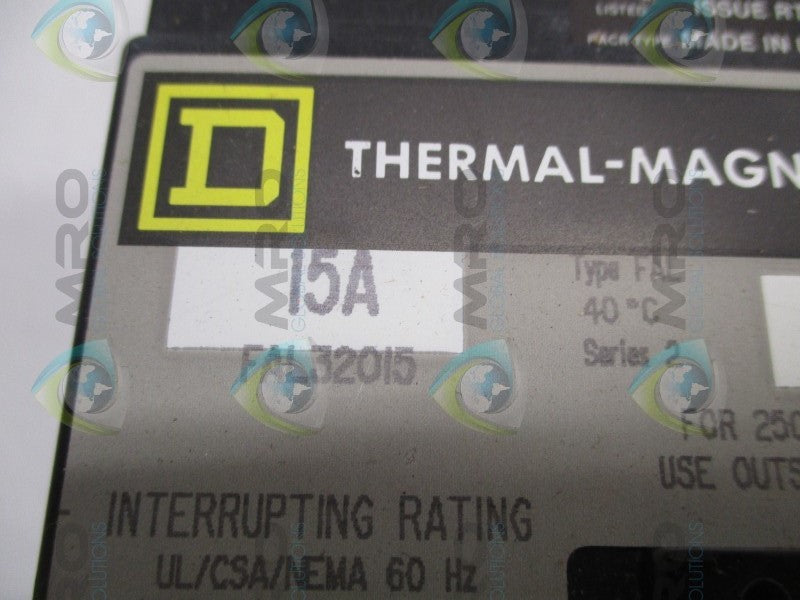 SQUARE D FAL32015 CIRCUIT BREAKER 15A (GRAY)  NSMP