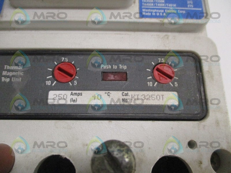 WESTINGHOUSE KD3250T CIRCUIT BREAKER 250A (AS PICTURED)  UNMP