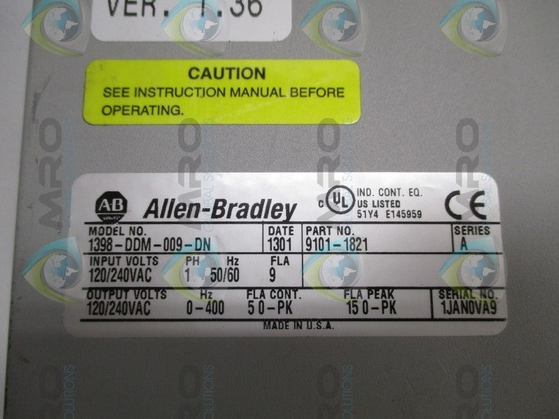 INDUSTRIAL SPARE PART ULTRA 1398-DDM-009-DN SER. A SERVO DRIVE (AS PICTURED)  UNMP