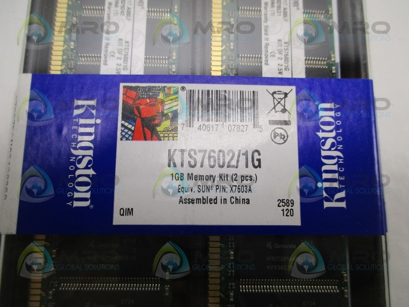 KINGSTON KTS7602/1G X7603A 1GB MEMORY KIT (PKG.OF 2)  NSNP IN ORIGNAL PACKAGE