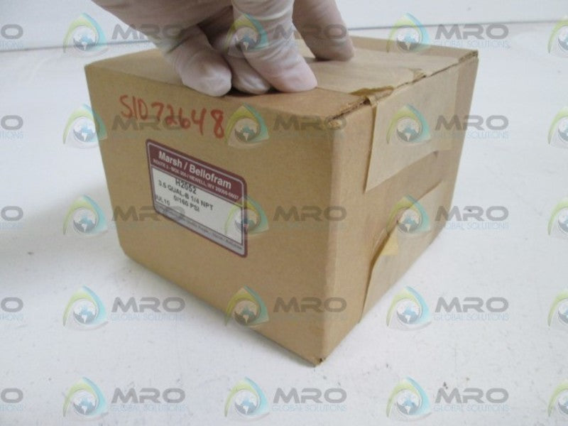 MARSH/BELLOFRAM GAUGE 3.5" QUAL-B 1/4" NPT 0/160PSI H2052 *NEW IN BOX*