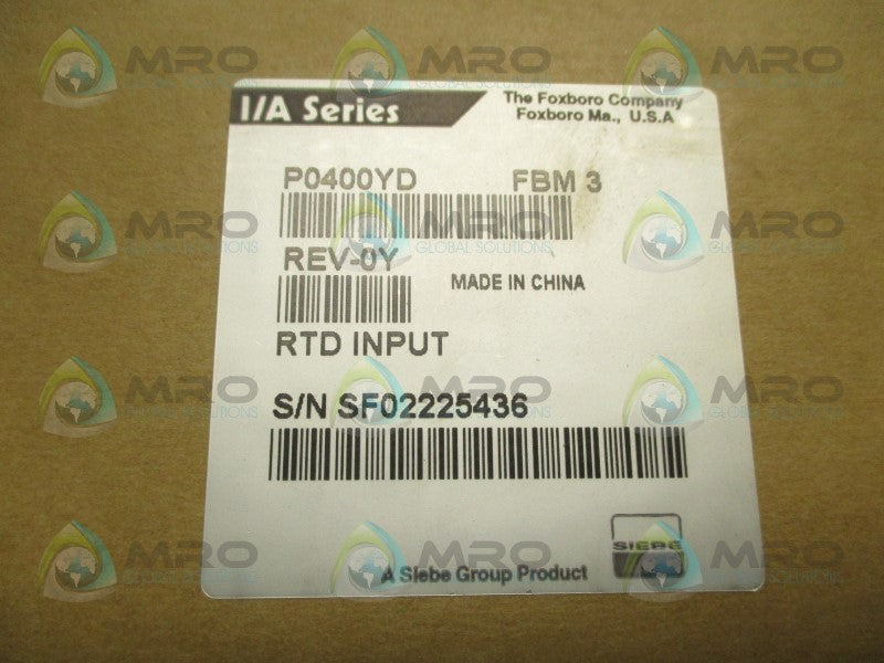 FOXBORO P0400YD FBM3 TRD INPUT MODULE  NSFS
