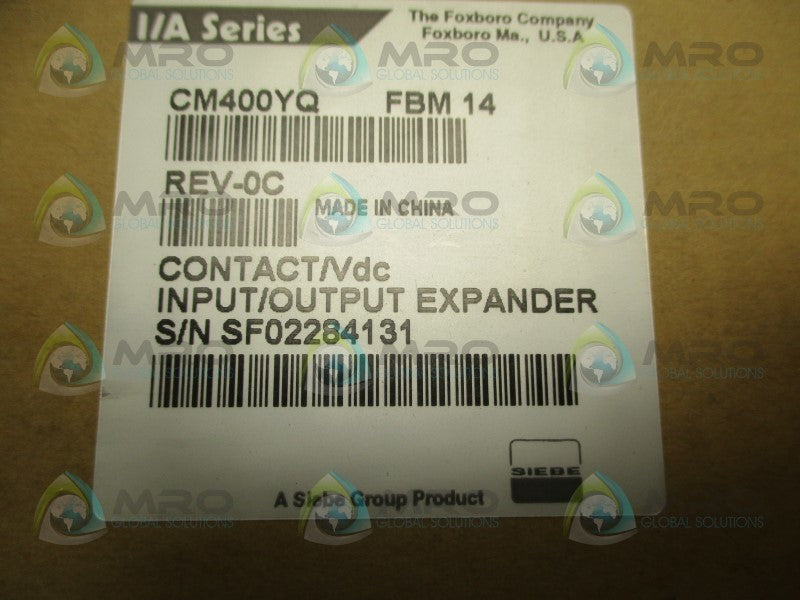 FOXBORO CM400YQ FBM14 CONTACT/VDC/I/O EXPANDER  NSFS