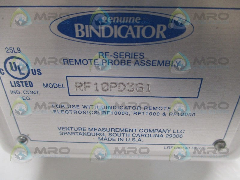 BINDICATOR RF10PD3G1 REMOTE PROBE ASSEMBLY  NSNP