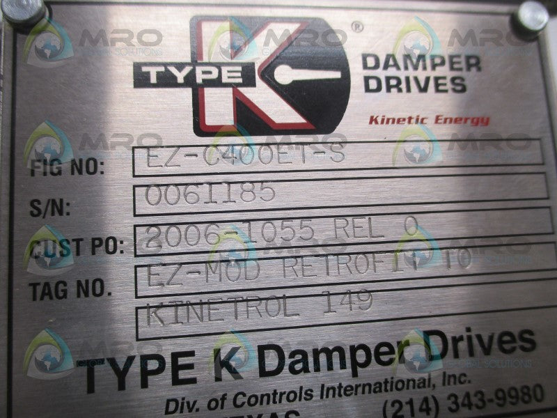 KINETIC ENERGY TYPE K EZ-C400ET-S DAMPER DRIVES  NSNP