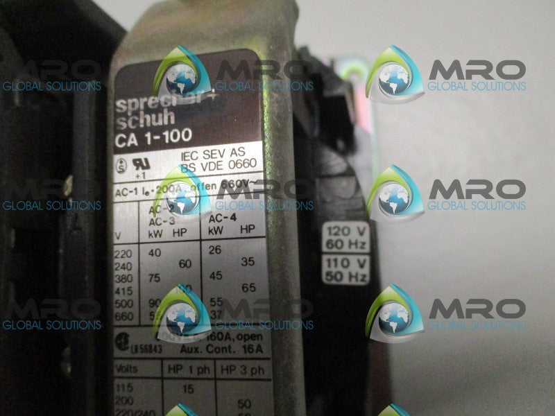 SPRECHER+SCHUH CA1-100-120-N0 CONTACTOR 120V  NSMP
