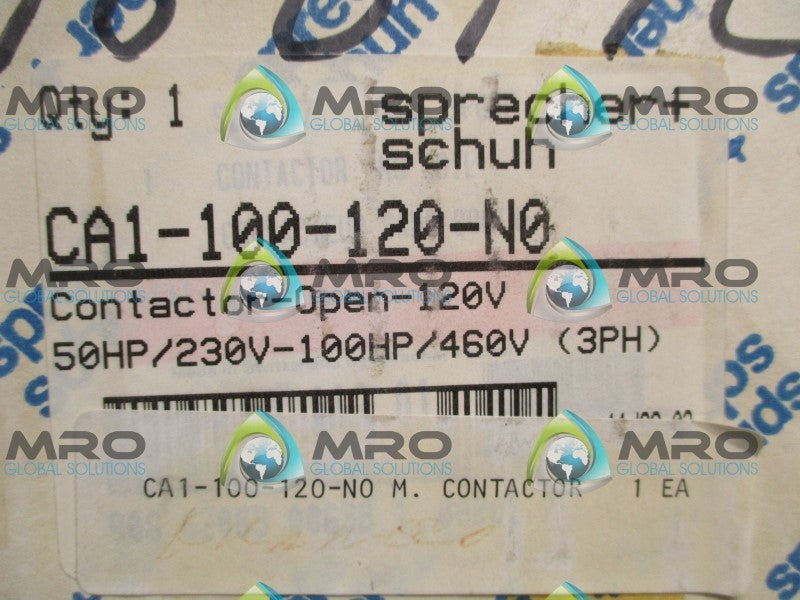 SPRECHER+SCHUH CA1-100-120-N0 CONTACTOR 120V  NSMP