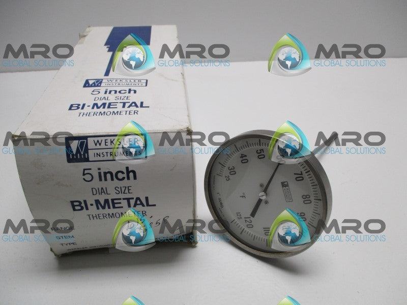WEKSLER AF06-25/125F BIMETAL THERMOMETER 25/125F 6" STEM  NSMP
