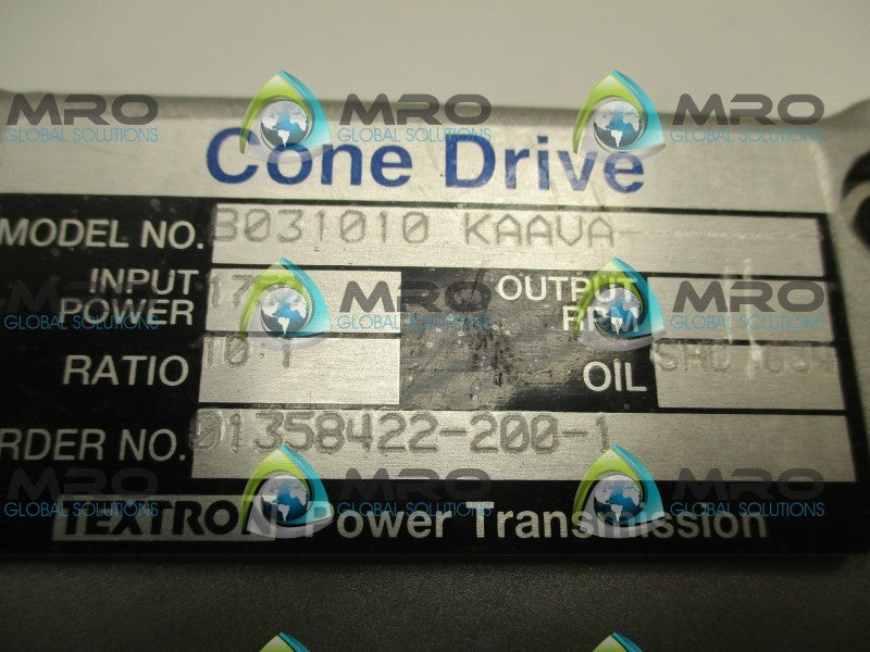 TEXTRON B031010KAAVA CONE DRIVE RATIO 10:1  NSNP