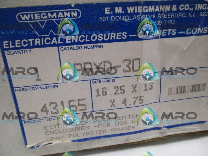 WIEGMANN PBXD-30 ENCLOSURE 16.25"X13"X4.75" (AS PICTURED)  NSMP
