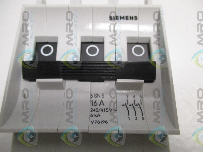 SIEMENS 5SN3316-3CA CIRCUIT BREAKER 16A  NSMP