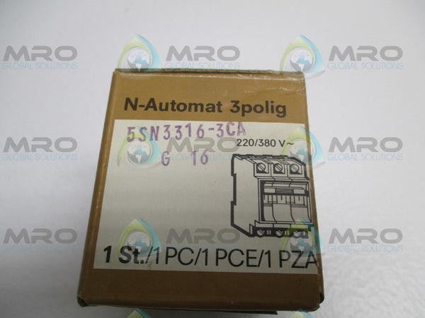 SIEMENS 5SN3316-3CA CIRCUIT BREAKER 16A  NSMP