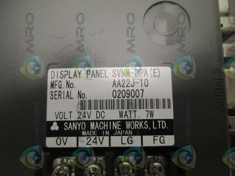 SANYO SVNM-DPA AA22J-10 DISPLAY PANEL  UNMP