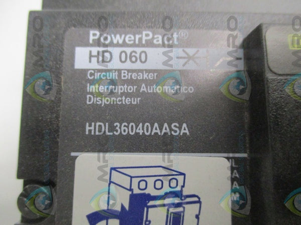 SQUARE D POWERPACT HDL36040AASA CIRCUIT BREAKER 40A  NSMP