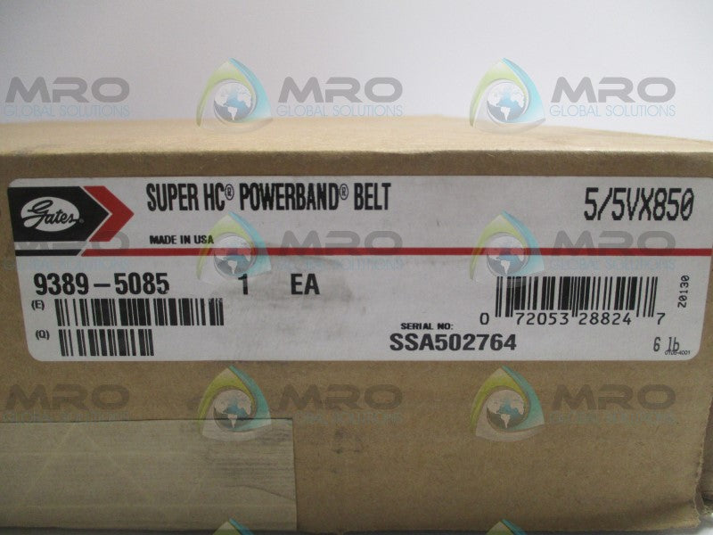 GATES 5/5VX850 9389-5085 SUPER HC POWERBAND BELT * FACTORY SEALED *