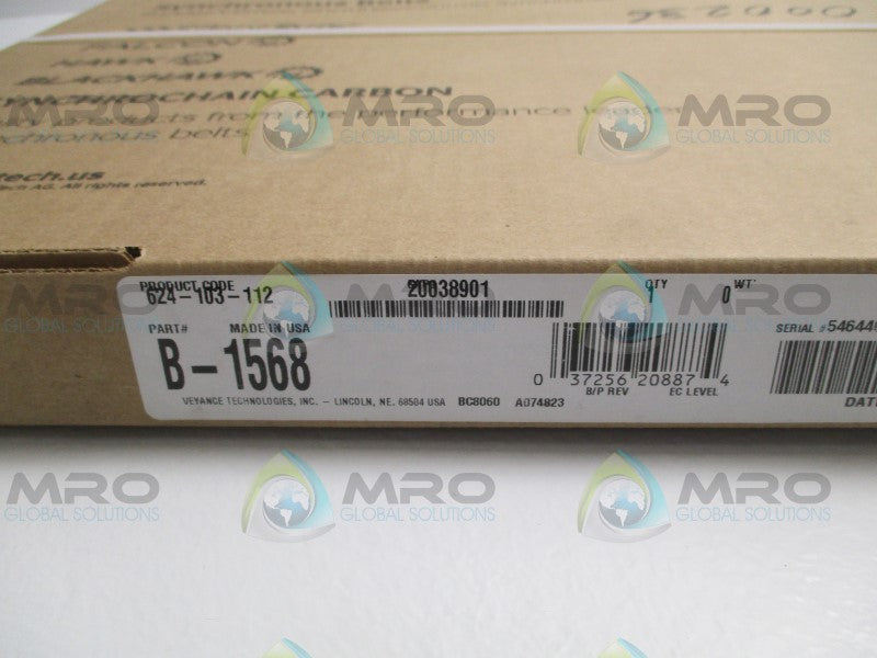 CONTINENTAL B-1568 20038901 SYNCHRONOUS BELT * FACTORY SEALED *