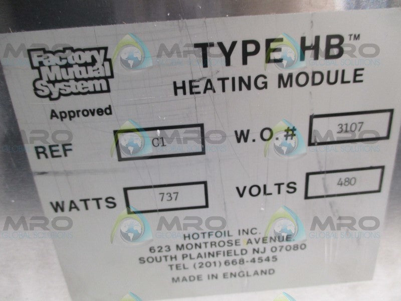 HOTFOIL HB C1 HEATING MODULE 737W 480V  NSNP
