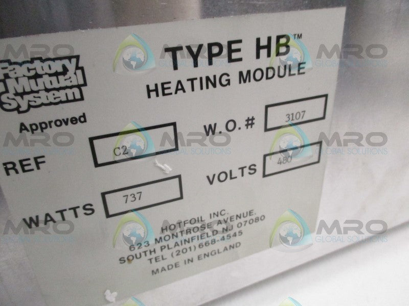 HOTFOIL HB C2 HEATING MODULE 737W 480V  NSNP