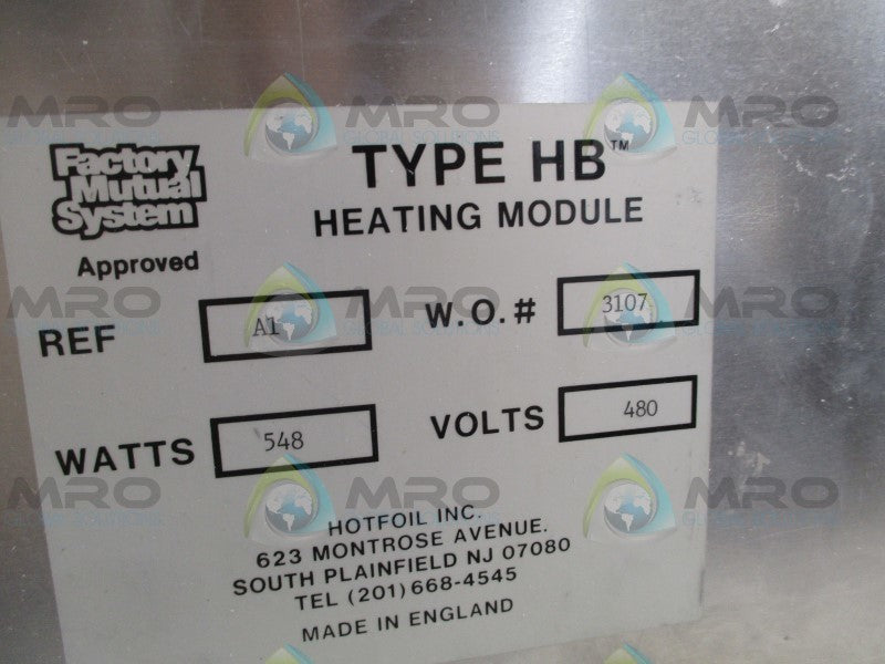HOTFOIL HB A1 HEATING MODULE 548W 480V  NSNP