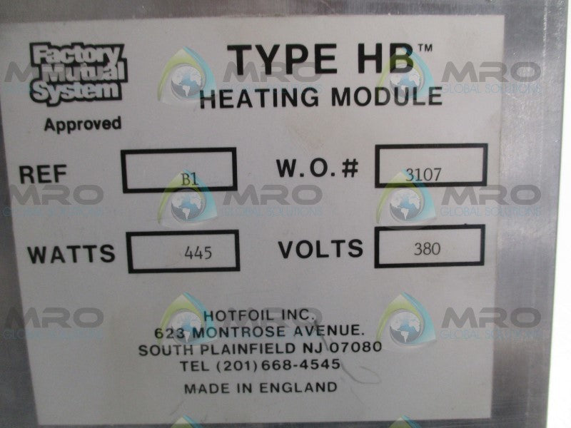 HOTFOIL HB B1 HEATING MODULE 445W 380V  NSNP