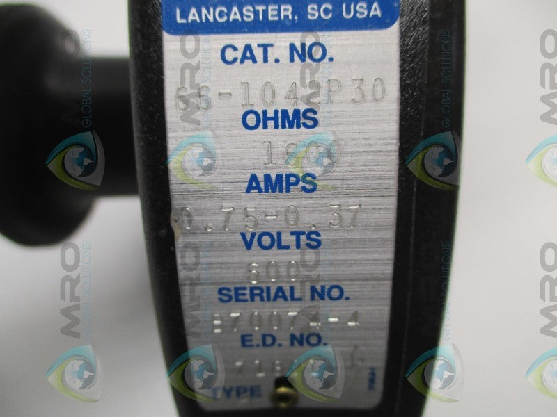 JOSLYN CLARK 66-1042P30 RHEOSTAT 1600OHMS (AS PICTURED)  UNMP