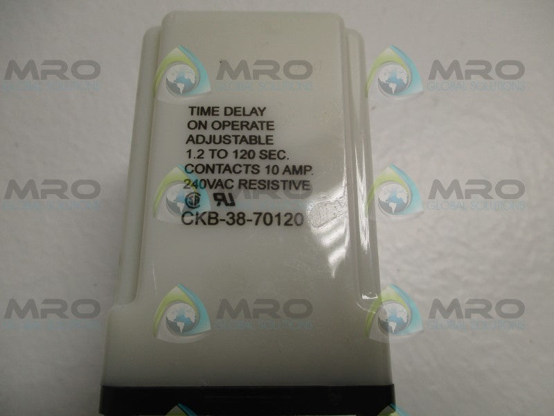 POTTER & BRUMFIELD CKB-38-70120 DELAY RELAY 1.2-120SEC 120/240VAC  NSMP