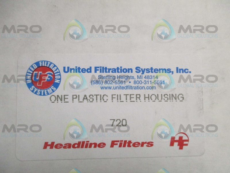 UNITED FILTRATION SYSTEMS 720 PLASTIC FILTER HOUSING  NSMP