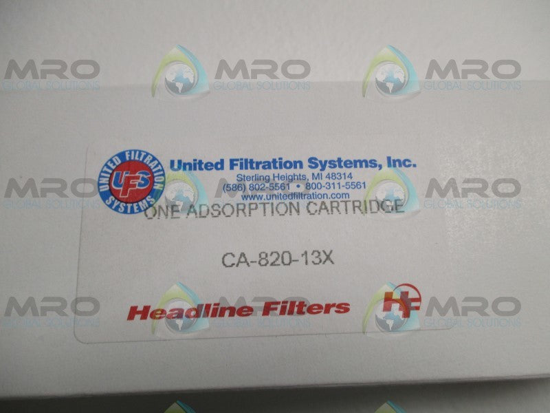 UNITED FILTRATION SYSTEMS CA-820-13X ADSORPTION CARTRIDGE  NSMP