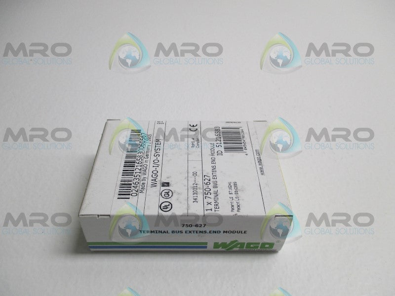 WAGO 750-627 TERMINAL BUS EXTENSION END MODULE * FACTORY SEALED *