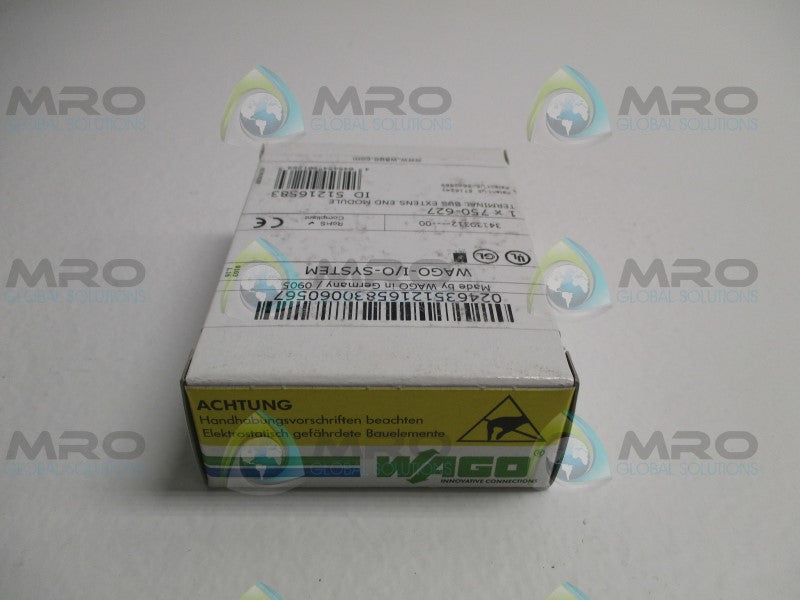 WAGO 750-627 TERMINAL BUS EXTENSION END MODULE * FACTORY SEALED *