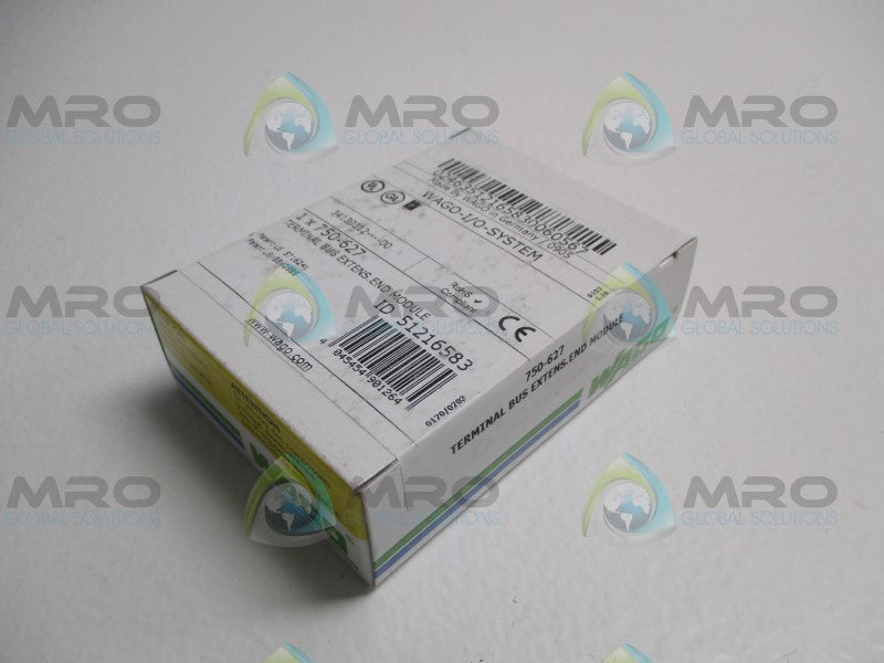 WAGO 750-627 TERMINAL BUS EXTENSION END MODULE * FACTORY SEALED *