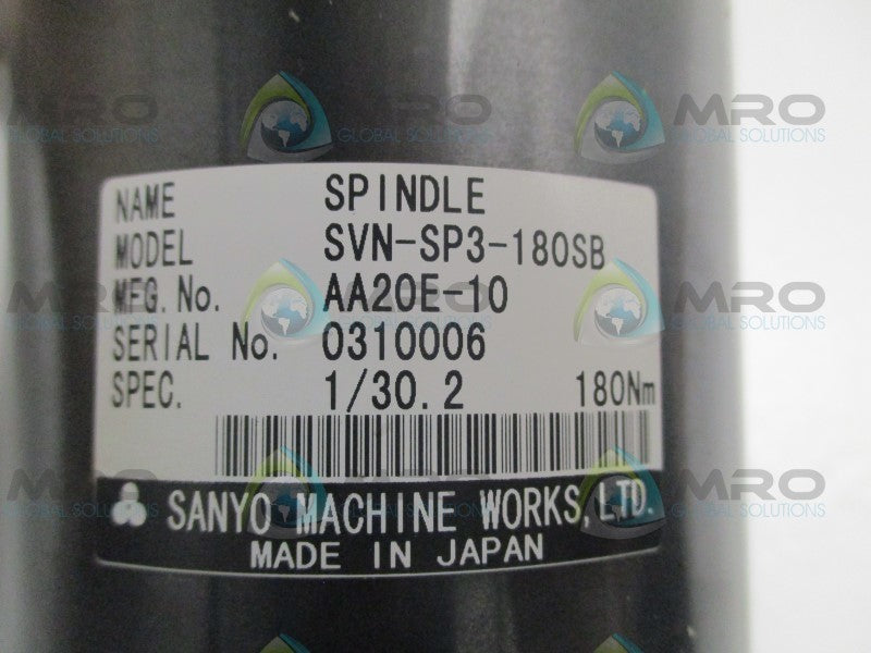 SANYO MACHINE WORKS SVN-SP3-180SB SPINDLE MOTOR  NSNP