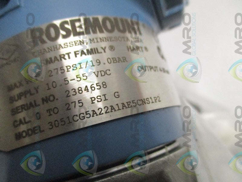 ROSEMOUNT 3051CG5A22A1AE5CNS1P2 XXXXX-0761-2052 TRANSMITTER  NSNP