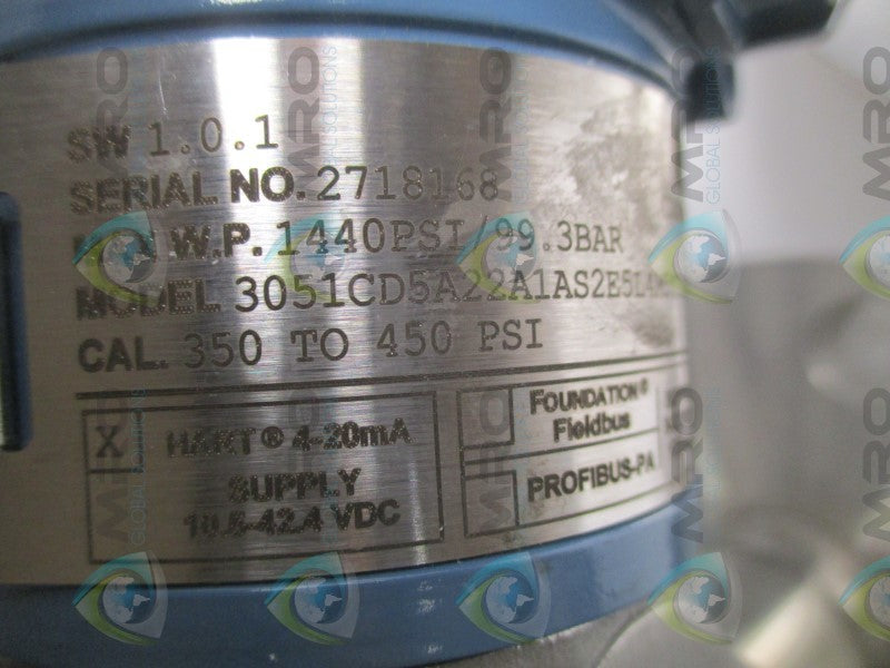ROSEMOUNT 3051CD5A22A1AS2E5L4M5T1C4 XXXXX-0761-2052 TRANSMITTER  NSNP