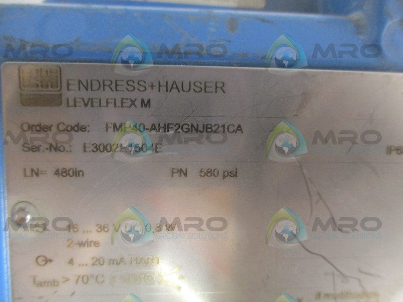 ENDRESS+HAUSER LEVELFLEX M FMP40-AHF2GNJB21CA LEVEL TRANSMITTER  AS IS