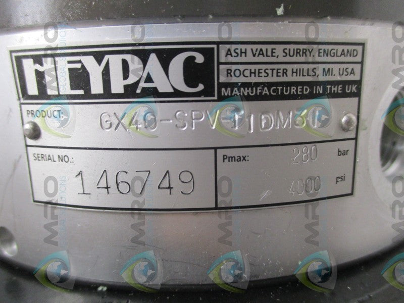HEYPAC GX40-SPV-T1DM31 AIR DRIVEN HYDRUALIC POWER PACK  UNMP