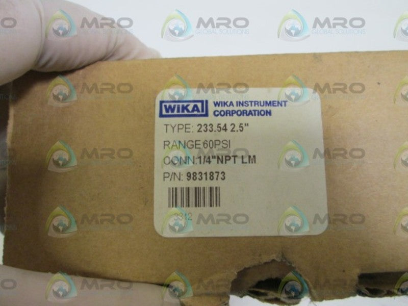 WIKA GAUGE 233.54 2.5" 60PSI 1/4" NPT LM 9831873 *NEW IN BOX*