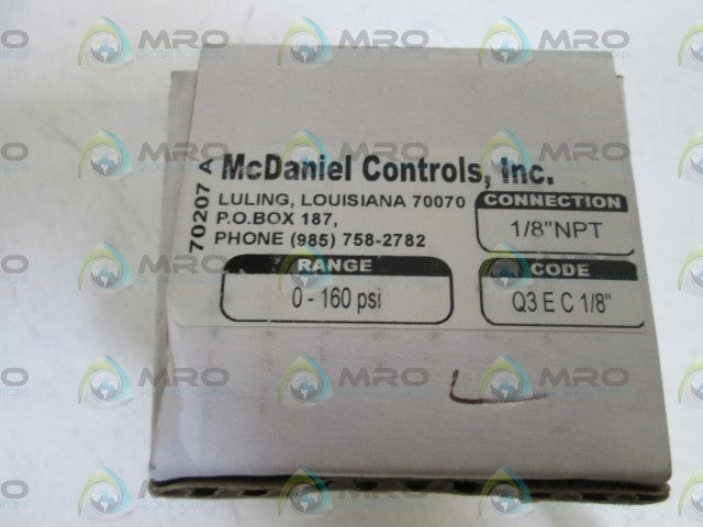 MC DANIEL CONTROLS, INC. GAUGE 1/8" NPT 0-160PSI Q3EC 1/8" *NEW IN BOX*